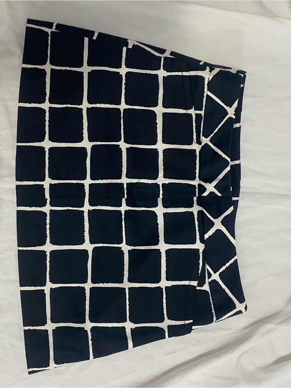 Trina Turk Black and White Grid Mini Skirt